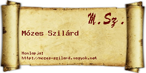 Mózes Szilárd névjegykártya
